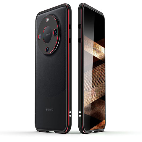 Custodia Lusso Alluminio Laterale Cover JZ2 per Huawei Mate 60 Rosso e Nero