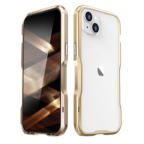 Custodia Lusso Alluminio Laterale Cover LF3 per Apple iPhone 15 Oro