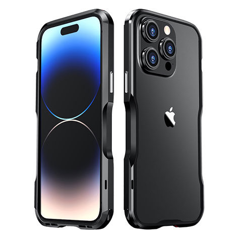 Custodia Lusso Alluminio Laterale Cover LF3 per Apple iPhone 15 Pro Max Nero