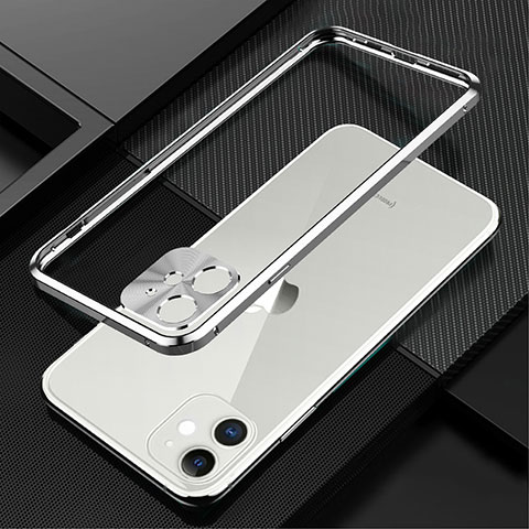 Custodia Lusso Alluminio Laterale Cover N01 per Apple iPhone 12 Mini Argento