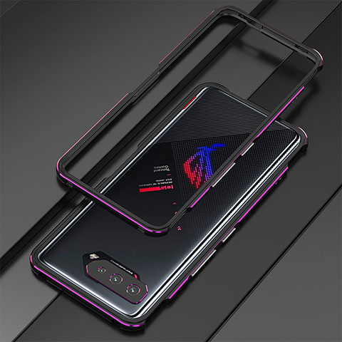 Custodia Lusso Alluminio Laterale Cover per Asus ROG Phone 5 Pro Viola