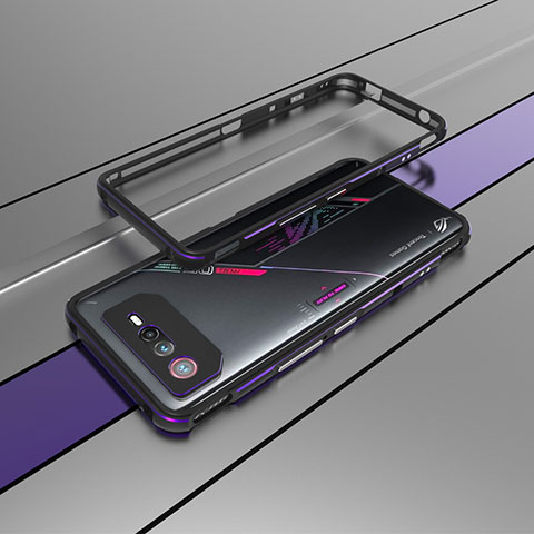 Custodia Lusso Alluminio Laterale Cover per Asus ROG Phone 6 Pro Viola