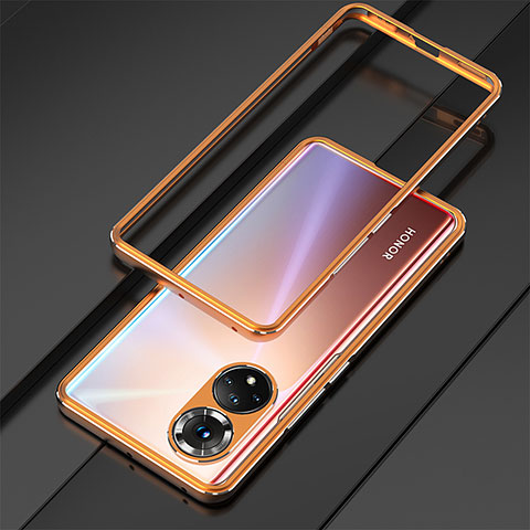 Custodia Lusso Alluminio Laterale Cover per Huawei Honor 50 Pro 5G Arancione