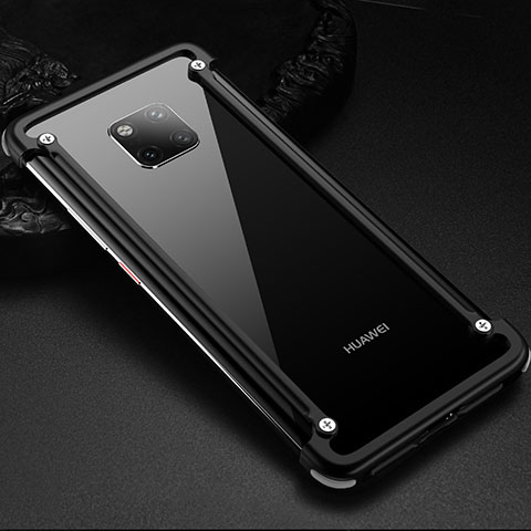 Custodia Lusso Alluminio Laterale Cover per Huawei Mate 20 Pro Nero