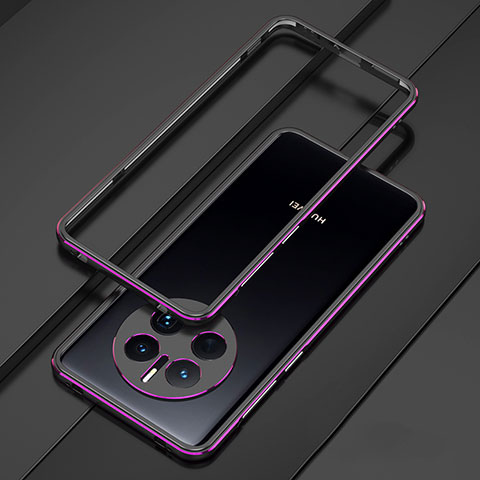 Custodia Lusso Alluminio Laterale Cover per Huawei Mate 50 Pro Viola