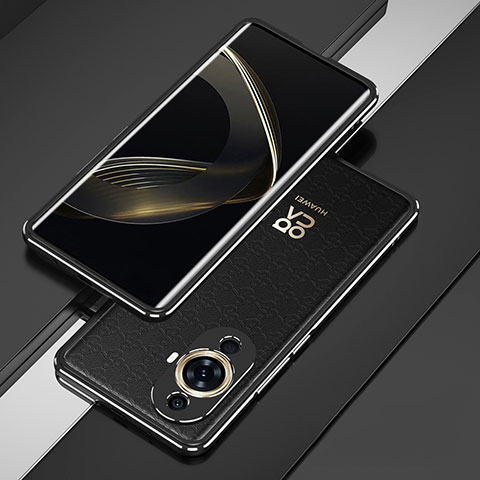 Custodia Lusso Alluminio Laterale Cover per Huawei Nova 11 Nero