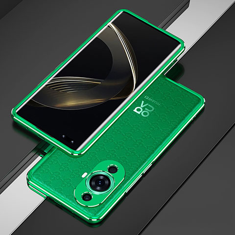 Custodia Lusso Alluminio Laterale Cover per Huawei Nova 11 Pro Verde