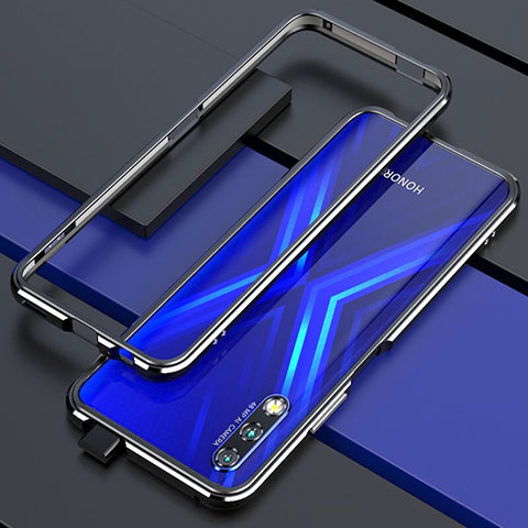 Custodia Lusso Alluminio Laterale Cover per Huawei P Smart Z (2019) Argento e Nero