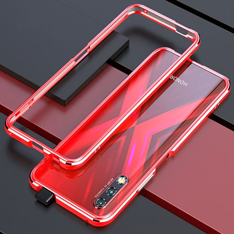 Custodia Lusso Alluminio Laterale Cover per Huawei P Smart Z (2019) Rosso