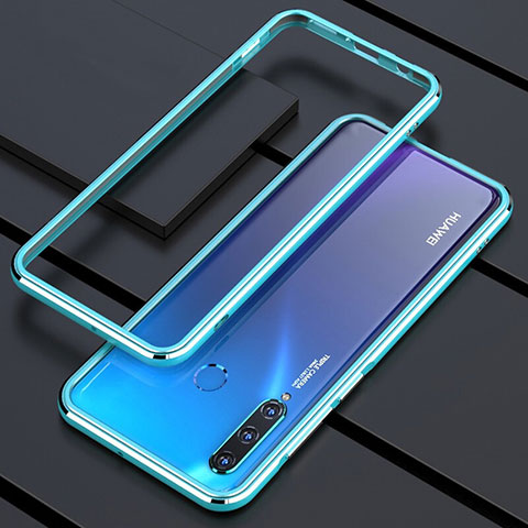 Custodia Lusso Alluminio Laterale Cover per Huawei P30 Lite XL Blu