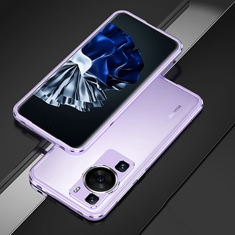 Custodia Lusso Alluminio Laterale Cover per Huawei P60 Lavanda