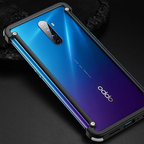 Custodia Lusso Alluminio Laterale Cover per Oppo Reno Ace Nero