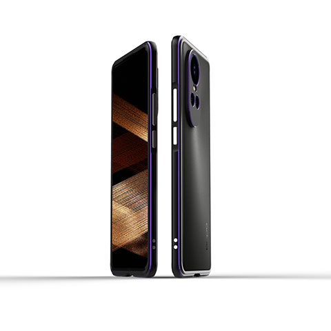 Custodia Lusso Alluminio Laterale Cover per Oppo Reno10 5G Viola