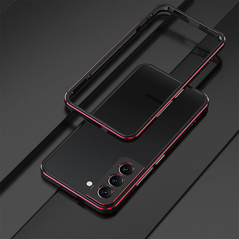 Custodia Lusso Alluminio Laterale Cover per Samsung Galaxy S23 Plus 5G Rosso e Nero