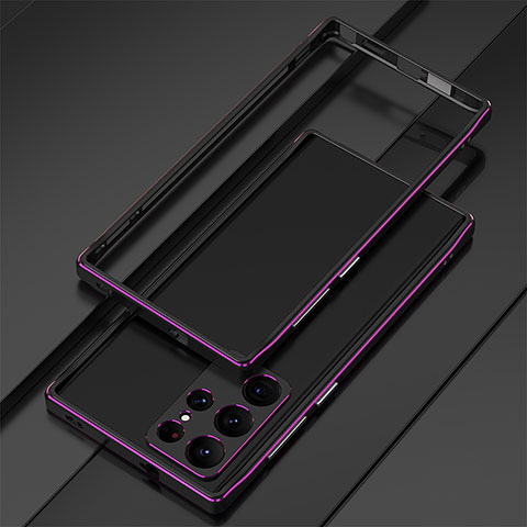 Custodia Lusso Alluminio Laterale Cover per Samsung Galaxy S23 Ultra 5G Viola