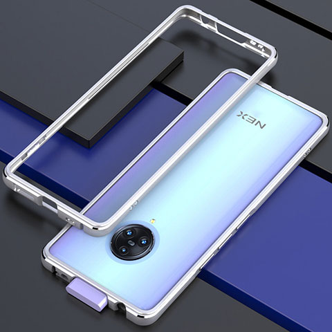 Custodia Lusso Alluminio Laterale Cover per Vivo Nex 3S Argento