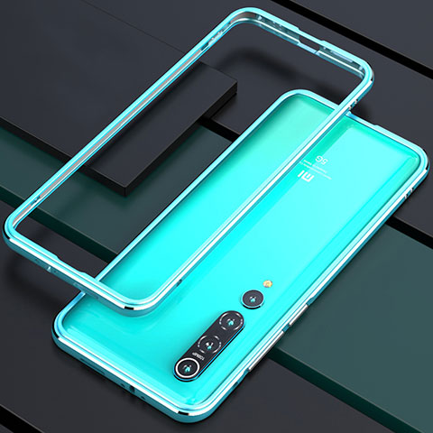 Custodia Lusso Alluminio Laterale Cover per Xiaomi Mi 10 Ciano