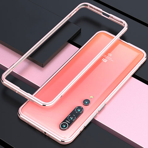 Custodia Lusso Alluminio Laterale Cover per Xiaomi Mi 10 Oro Rosa