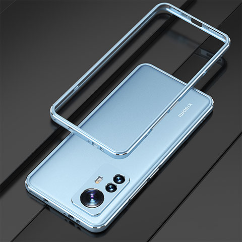 Custodia Lusso Alluminio Laterale Cover per Xiaomi Mi 12S Pro 5G Blu