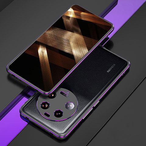 Custodia Lusso Alluminio Laterale Cover per Xiaomi Mi 13 Ultra 5G Viola