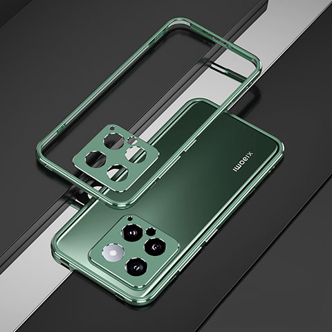 Custodia Lusso Alluminio Laterale Cover per Xiaomi Mi 14 5G Verde