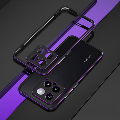 Custodia Lusso Alluminio Laterale Cover per Xiaomi Mi 14 5G Viola