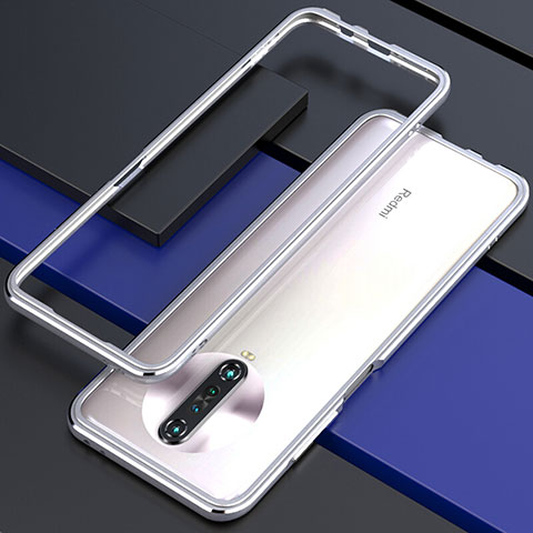 Custodia Lusso Alluminio Laterale Cover per Xiaomi Poco X2 Argento