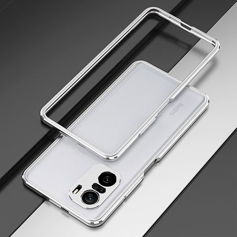 Custodia Lusso Alluminio Laterale Cover per Xiaomi Redmi K40 Pro+ Plus 5G Argento