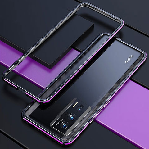 Custodia Lusso Alluminio Laterale Cover per Xiaomi Redmi K60 5G Viola