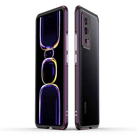 Custodia Lusso Alluminio Laterale Cover per Xiaomi Redmi K60 Pro 5G Viola