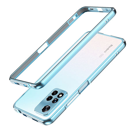 Custodia Lusso Alluminio Laterale Cover per Xiaomi Redmi Note 11 Pro+ Plus 5G Blu