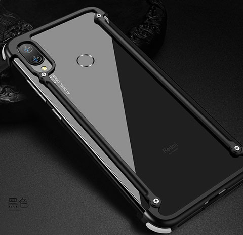 Custodia Lusso Alluminio Laterale Cover per Xiaomi Redmi Note 7 Nero