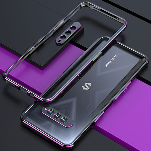 Custodia Lusso Alluminio Laterale Cover S01 per Xiaomi Black Shark 4 5G Viola