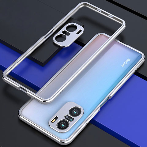 Custodia Lusso Alluminio Laterale Cover S01 per Xiaomi Mi 11i 5G Argento