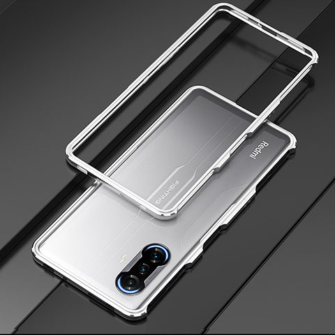 Custodia Lusso Alluminio Laterale Cover S01 per Xiaomi Poco F3 GT 5G Argento
