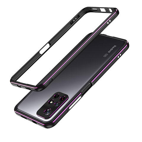 Custodia Lusso Alluminio Laterale Cover S01 per Xiaomi Poco M4 Pro 5G Viola