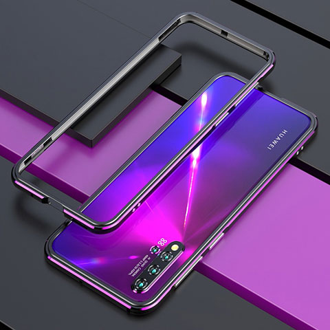 Custodia Lusso Alluminio Laterale Cover T01 per Huawei Nova 5 Pro Viola