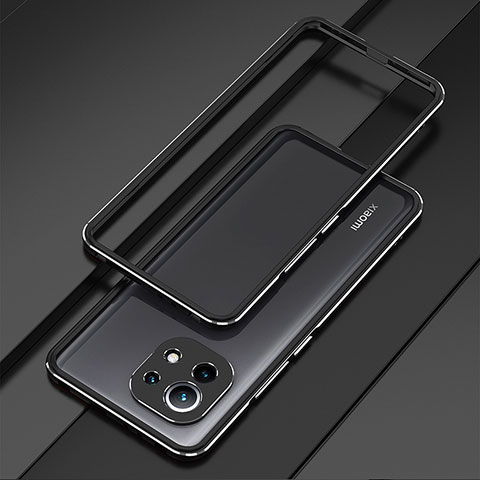 Custodia Lusso Alluminio Laterale Cover T01 per Xiaomi Mi 11 Lite 5G NE Nero