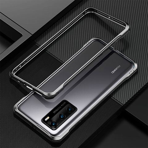 Custodia Lusso Alluminio Laterale Cover T04 per Huawei P40 Nero