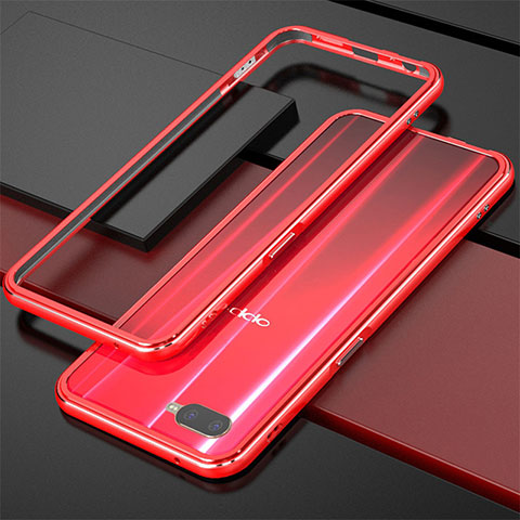 Custodia Lusso Alluminio Laterale per Oppo R15X Rosso