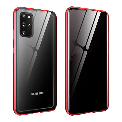 Custodia Lusso Alluminio Laterale Specchio 360 Gradi Cover LK2 per Samsung Galaxy S20 Plus 5G Rosso
