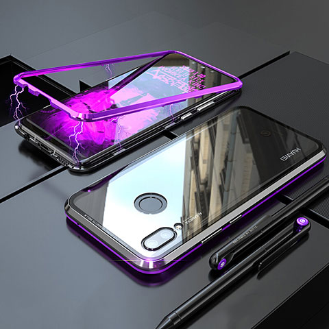 Custodia Lusso Alluminio Laterale Specchio 360 Gradi Cover M01 per Huawei Nova 3i Viola