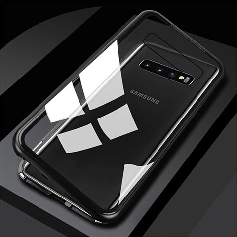 Custodia Lusso Alluminio Laterale Specchio 360 Gradi Cover M01 per Samsung Galaxy S10 5G Nero