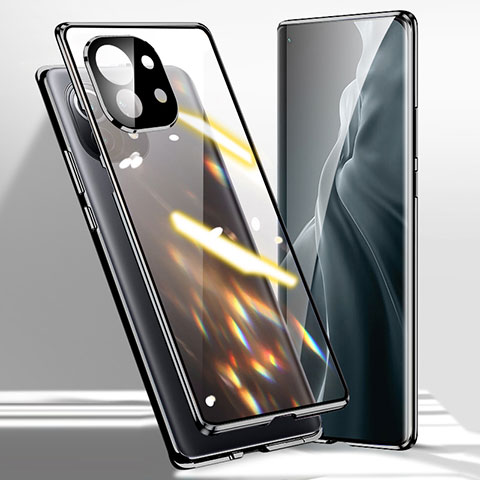 Custodia Lusso Alluminio Laterale Specchio 360 Gradi Cover M01 per Xiaomi Mi 11 Lite 5G NE Nero