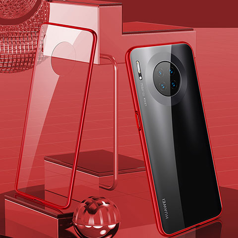 Custodia Lusso Alluminio Laterale Specchio 360 Gradi Cover M03 per Huawei Mate 30 5G Rosso