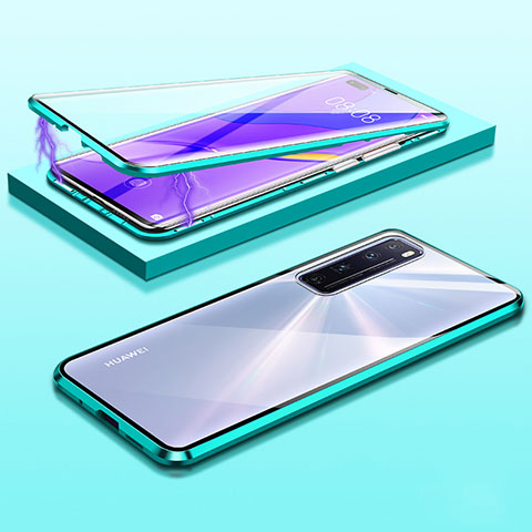 Custodia Lusso Alluminio Laterale Specchio 360 Gradi Cover M03 per Huawei Nova 7 Pro 5G Verde