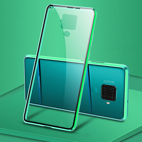 Custodia Lusso Alluminio Laterale Specchio 360 Gradi Cover M04 per Huawei Nova 5z Verde