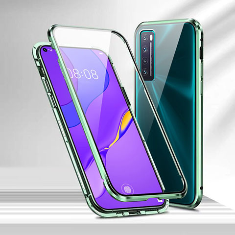 Custodia Lusso Alluminio Laterale Specchio 360 Gradi Cover M04 per Huawei Nova 7 5G Verde