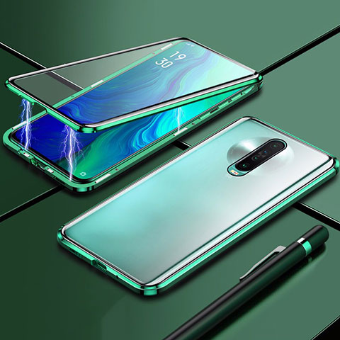 Custodia Lusso Alluminio Laterale Specchio 360 Gradi Cover M04 per Xiaomi Redmi K30i 5G Verde