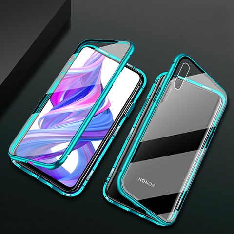 Custodia Lusso Alluminio Laterale Specchio 360 Gradi Cover M05 per Huawei P Smart Z (2019) Verde